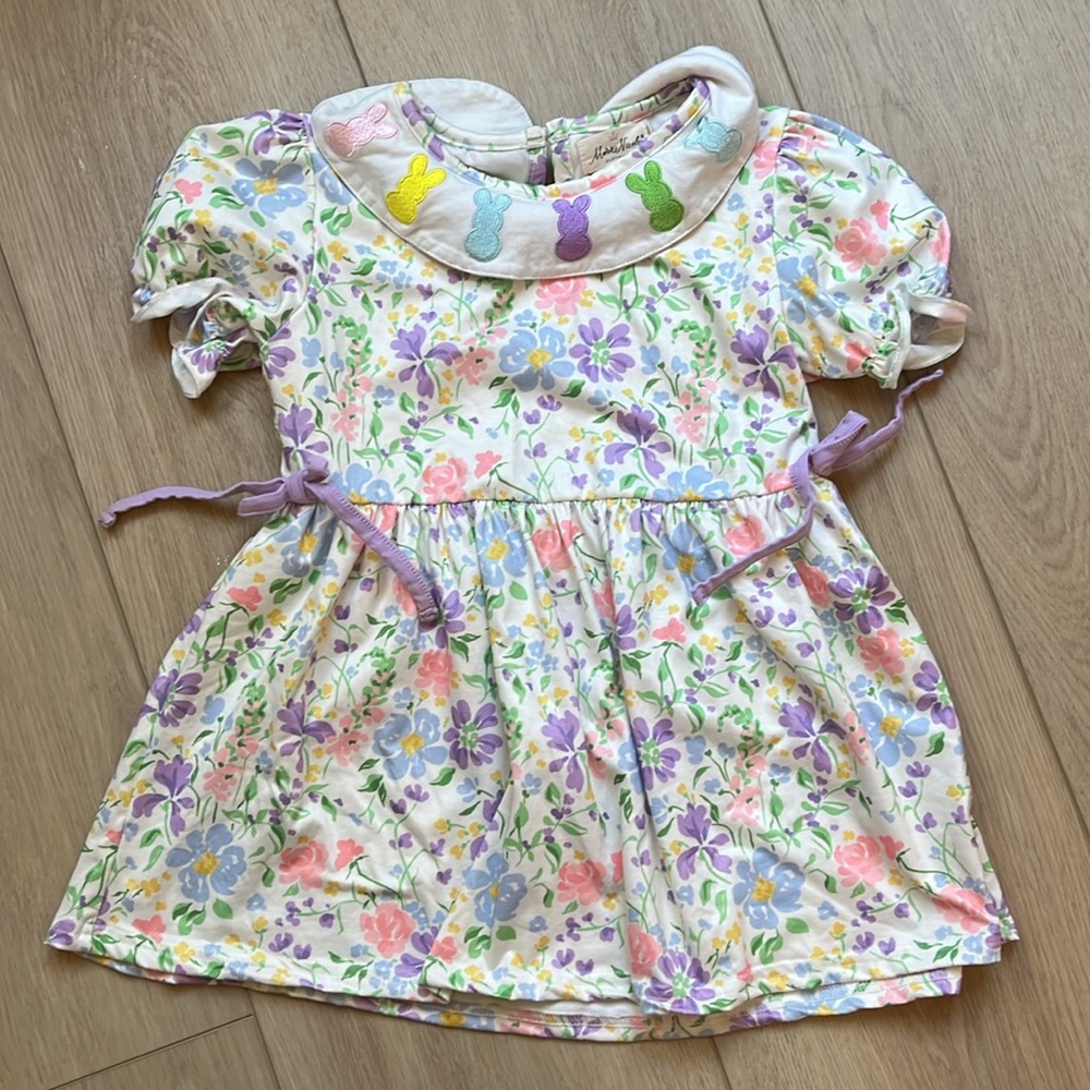 Marie Nicole Easter Peep Floral Kids Casual Dress Size 3XL Spring
